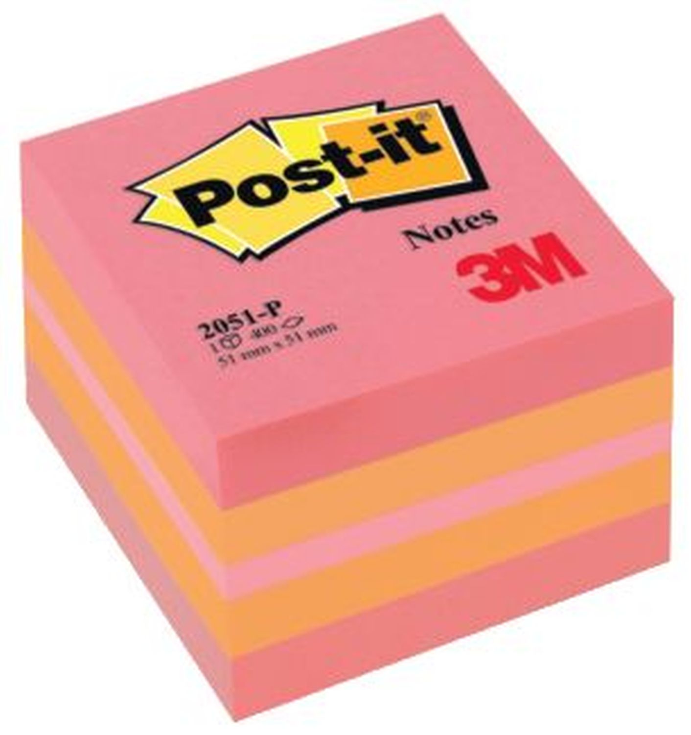 Haftnotiz-Würfel Mini - 51 x 51 mm, pink