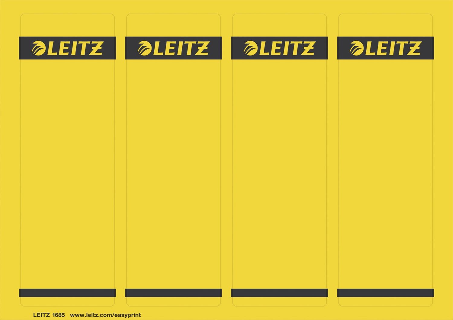 Rückenschild Leitz 1685-20-15, PC-beschriftbare, kurz/breit 61 x 192 mm, 100 Stück, gelb