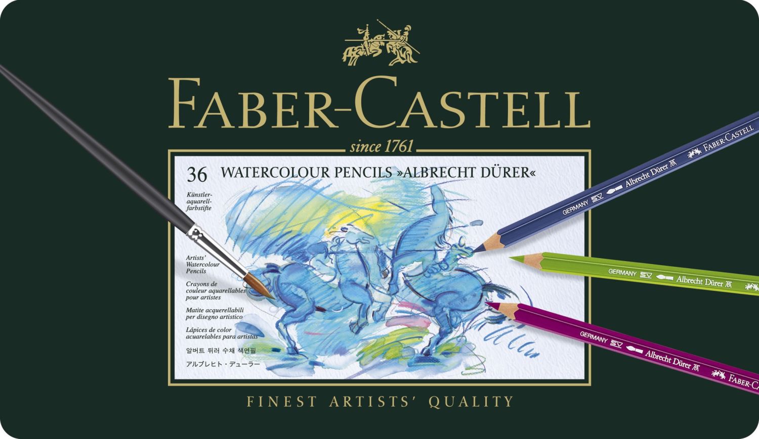Künstler-Aquarellstift ALBRECHT DÜRER®, 36 Farben sortiert im Metalletui Künstler-Aquarellstift ALBRECHT DÜRER®, 36 Farben sortiert im Metalletui