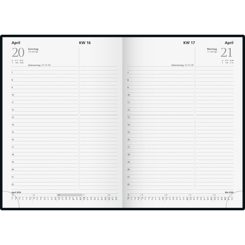 Buchkalender Rido Chefplaner 70-21 813 906, Jahr 2026, 1 Tag auf 1 Seite, DIN A5 (14,5 x 20,6 cm), schwarz