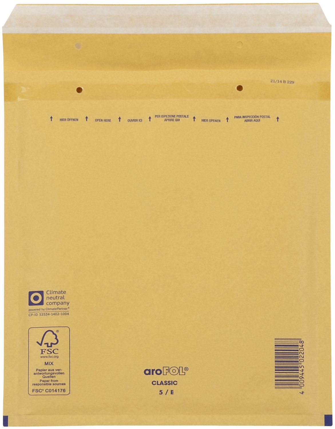 Luftpolstertaschen Nr. 5, 220x265 mm, goldgelb/braun, 100 Stück Luftpolstertaschen Nr. 5, 220x265 mm, goldgelb/braun, 100 Stück