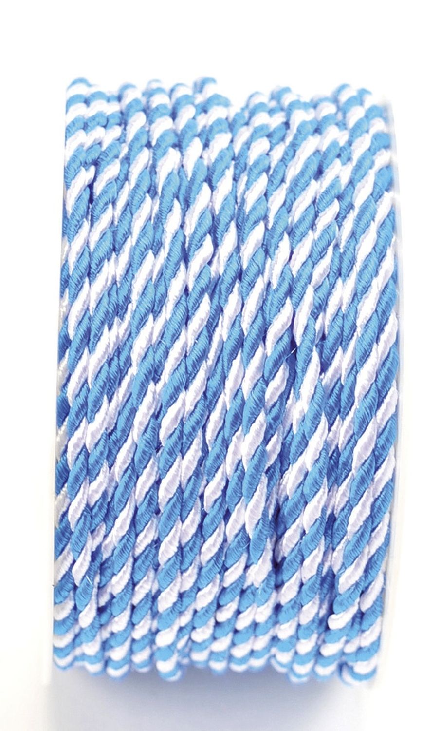 Kordel - 3 mm x 25 m, weiß/blau
