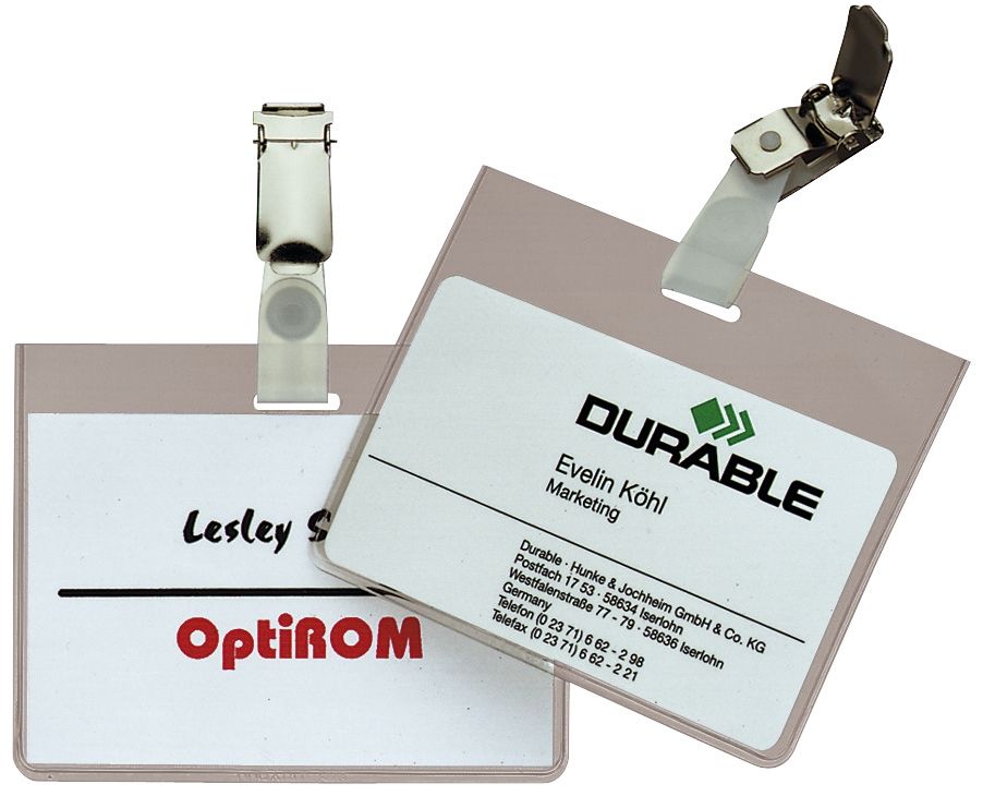 Namensschild mit Clip, 90 x 60 mm, 25 Stück Namensschild mit Clip, 90 x 60 mm, 25 Stück