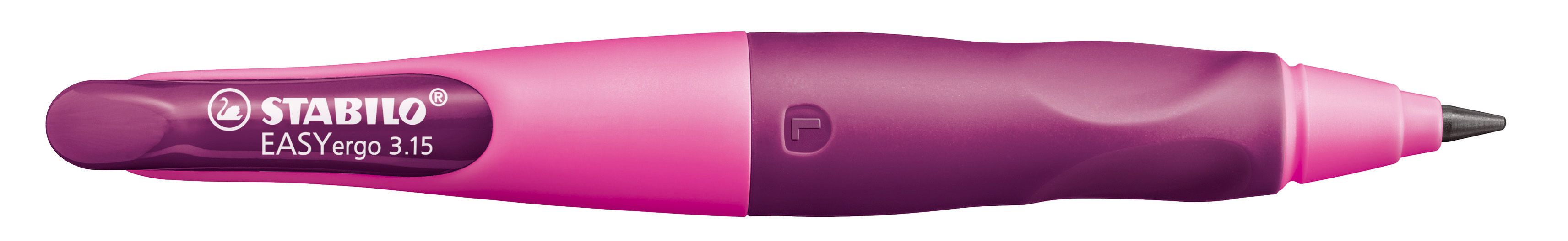 Ergonomischer Druck-Bleistift für Linkshänder - EASYergo 3.15 in pink/lila - Einzelstift - inklusive 1 dicken Mine - Härtegrad HB & Spitzer Ergonomischer Druck-Bleistift für Linkshänder - EASYergo 3.15 in pink/lila - Einzelstift - inklusive 1 dicken Mine - Härtegrad HB & Spitzer