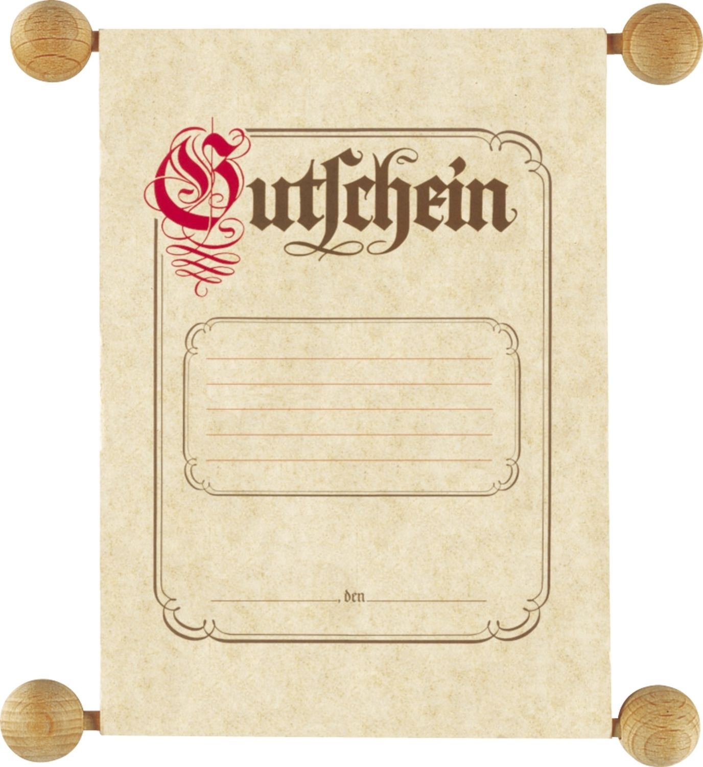 Gutschein im traditionellen Stil, DIN A5 Gutschein im traditionellen Stil, DIN A5