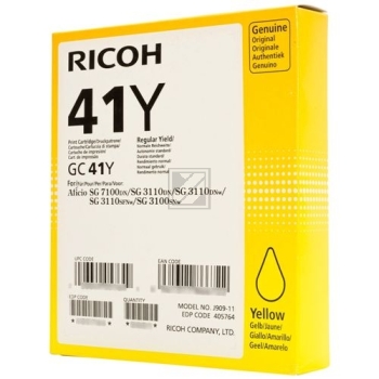 Original Tinte Ricoh GC-41Y (405764), ca. 2.200 Seiten, yellow