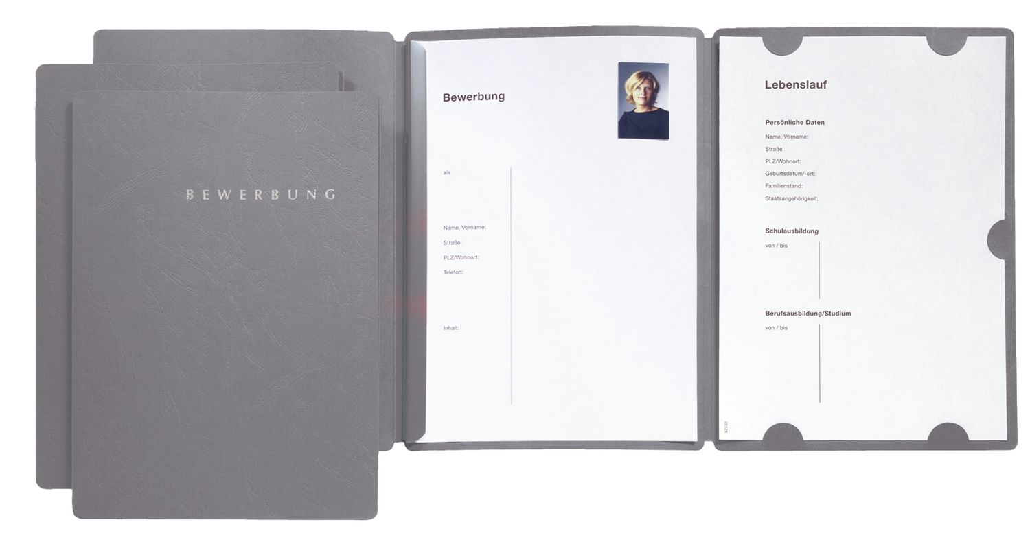 Bewerbungsset Select - rau, 3-teilig, Klemmschiene und Halbmondstanzung, 3 Stück Bewerbungsset Select - rau, 3-teilig, Klemmschiene und Halbmondstanzung, 3 Stück