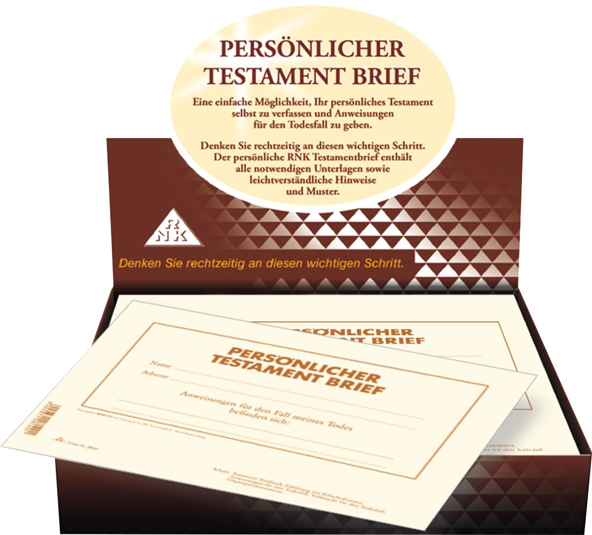 Testament Brief mit Anweisungen und Vollmacht für den Todesfall, DIN A4 Testament Brief mit Anweisungen und Vollmacht für den Todesfall, DIN A4