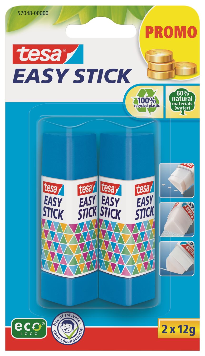 Klebestift Easy Stick - 2x 12 g, pink & blau Klebestift Easy Stick - 2x 12 g, pink & blau