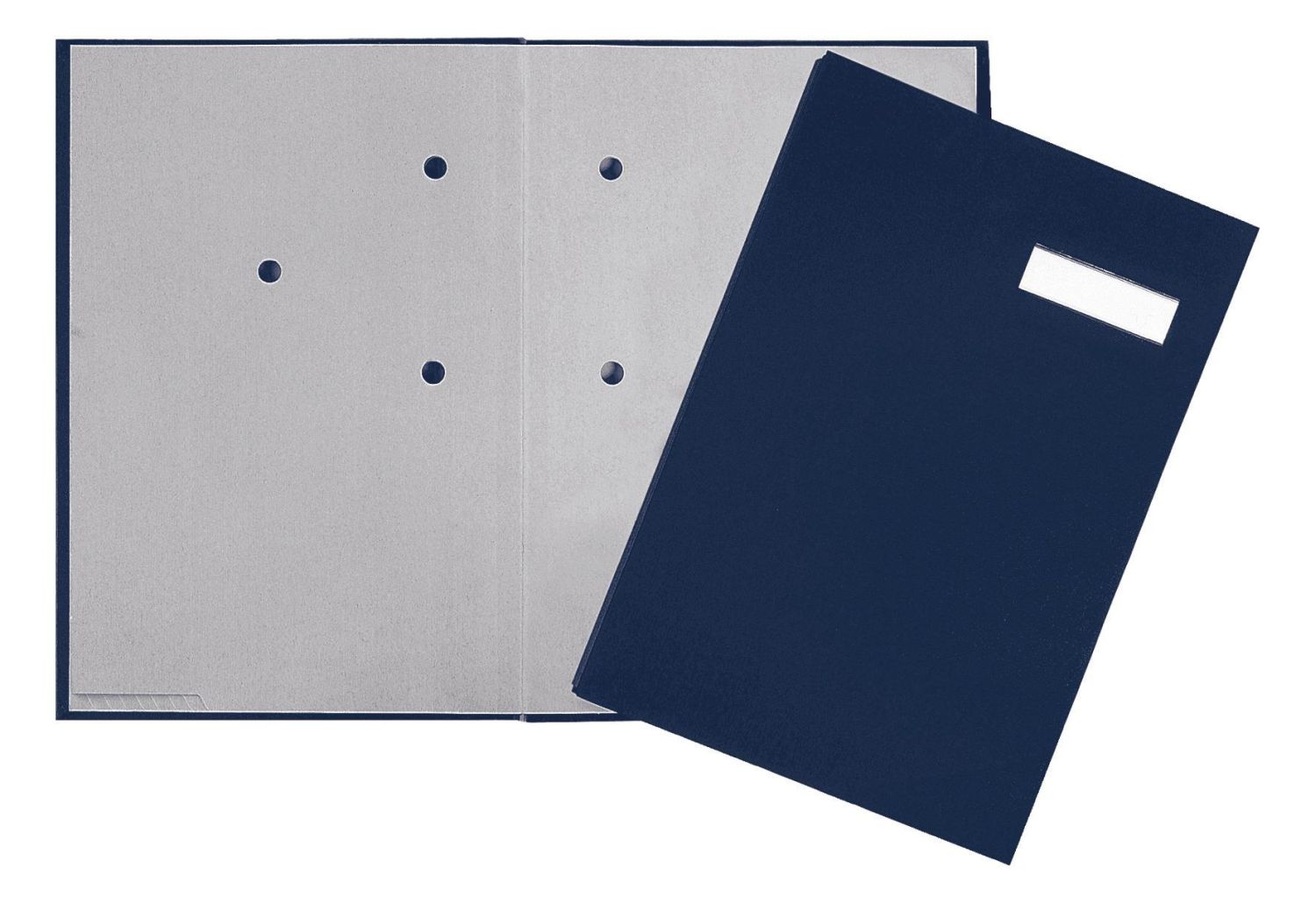 Unterschriftsbuch - 5 Fächer, Karton mit Stoffeinband, blau Unterschriftsbuch - 5 Fächer, Karton mit Stoffeinband, blau