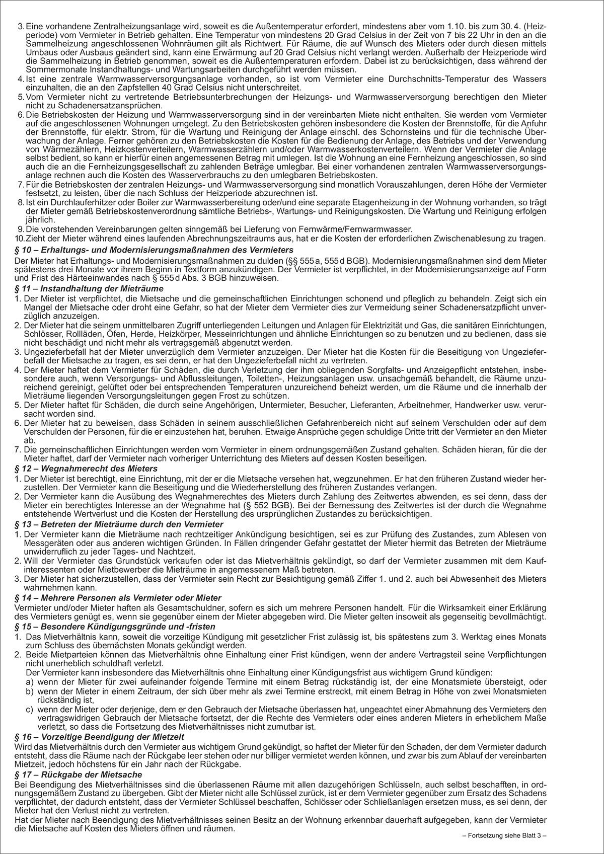 Universal-Mietvertrag Wohnungen - SD mit Übergabeprotokoll, 4x2 Blatt, DIN A4 Universal-Mietvertrag Wohnungen - SD mit Übergabeprotokoll, 4x2 Blatt, DIN A4