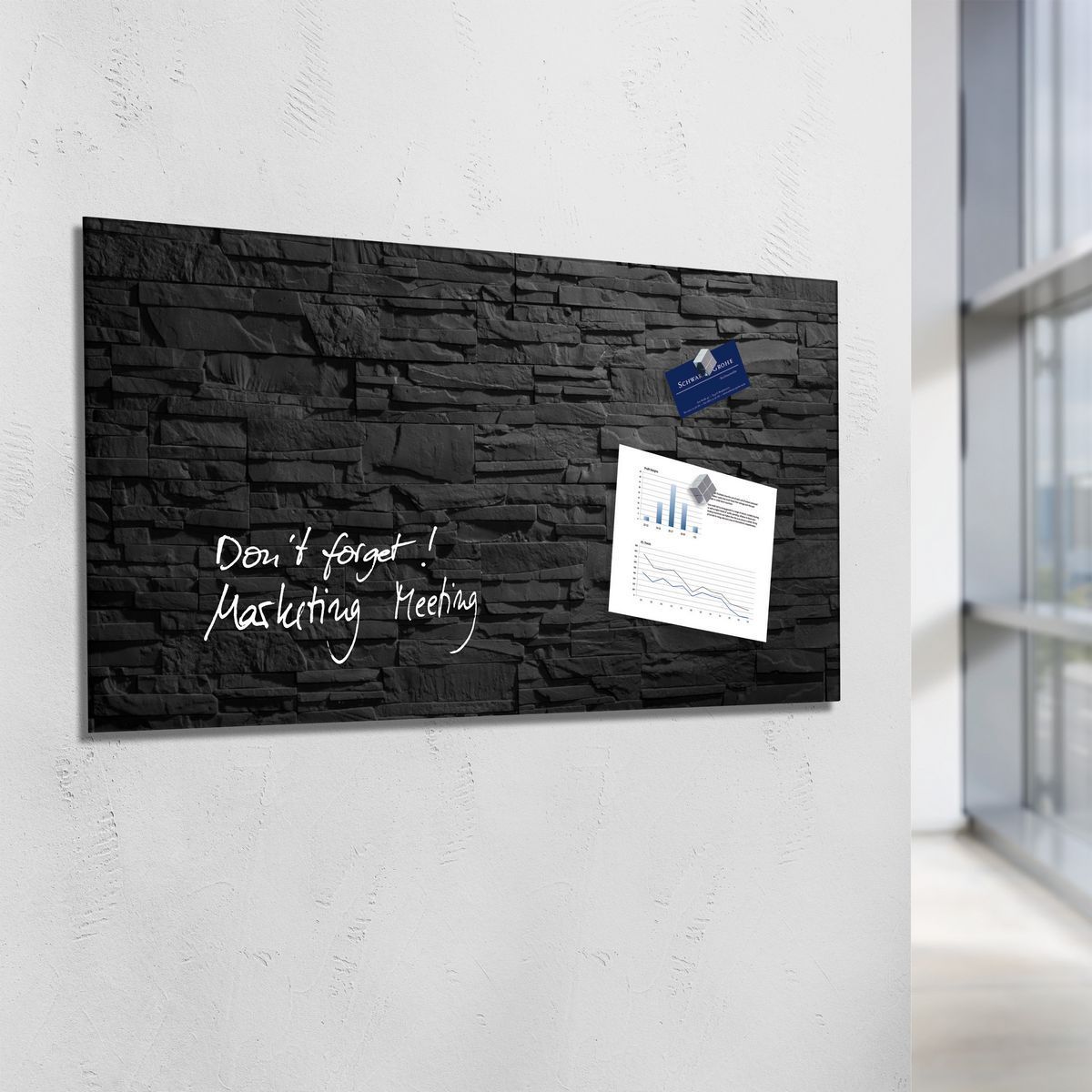 Glas-Magnetboard Artverum - Design Schiefer-Stone, 91 x 46 cm Glas-Magnetboard Artverum - Design Schiefer-Stone, 91 x 46 cm