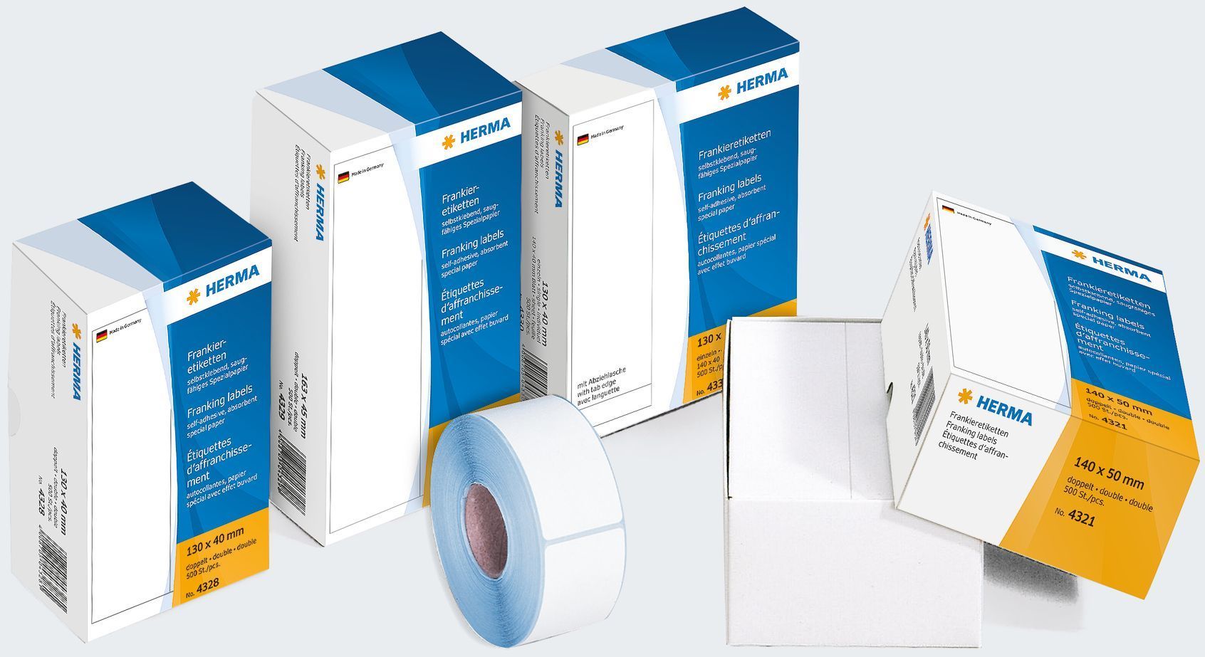 4319 Frankier-Etiketten - doppelt, 163x45 mm, 1000 Stück 4319 Frankier-Etiketten - doppelt, 163x45 mm, 1000 Stück