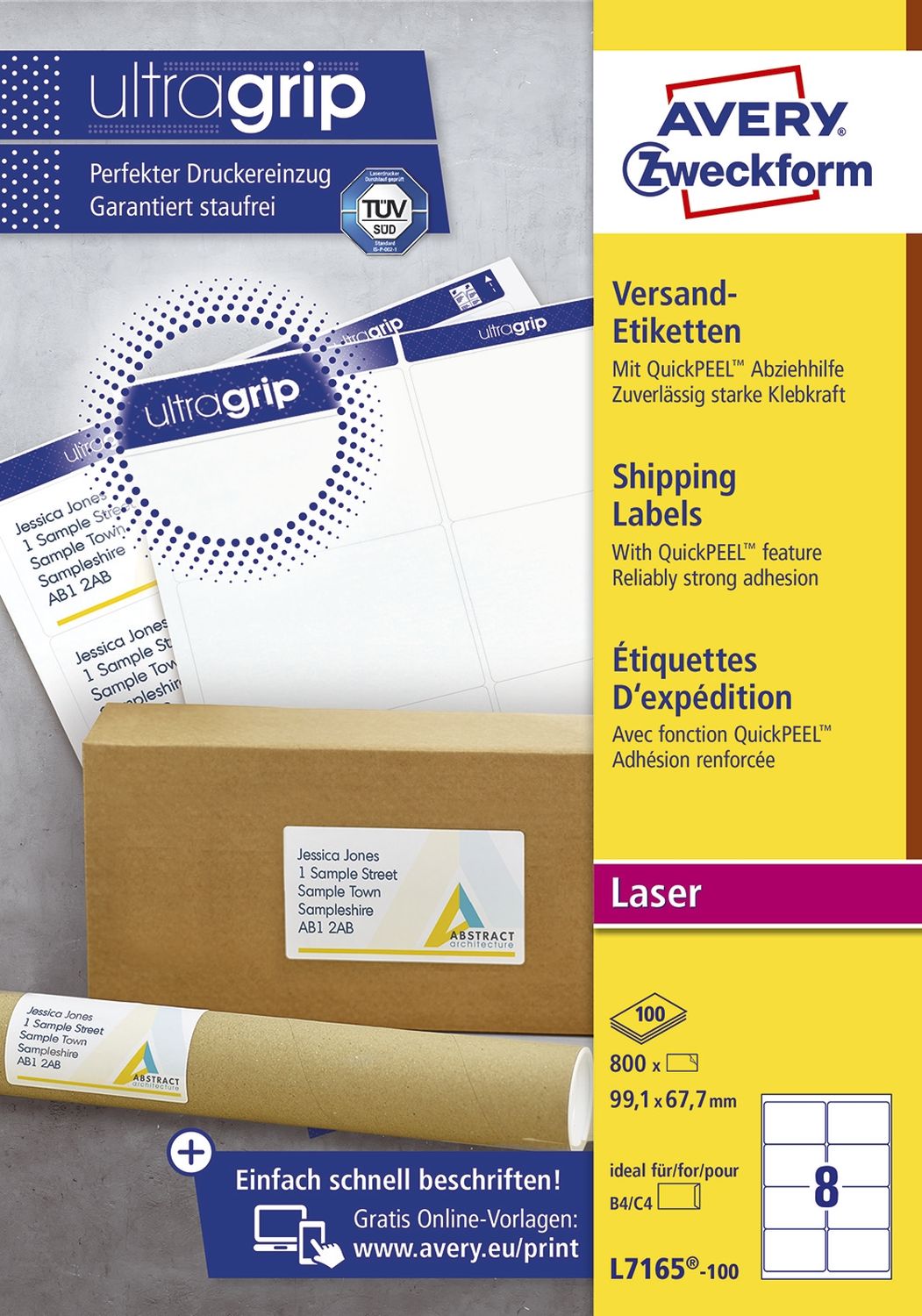 L7165-100 Versandetiketten - 99,1x67,7 mm, 800 Stück, weiß L7165-100 Versandetiketten - 99,1x67,7 mm, 800 Stück, weiß