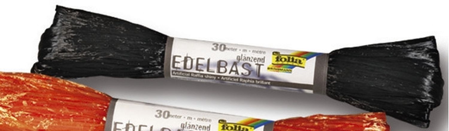 Edelbast Raffia - glänzend, schwarz, 30 m Edelbast Raffia - glänzend, schwarz, 30 m