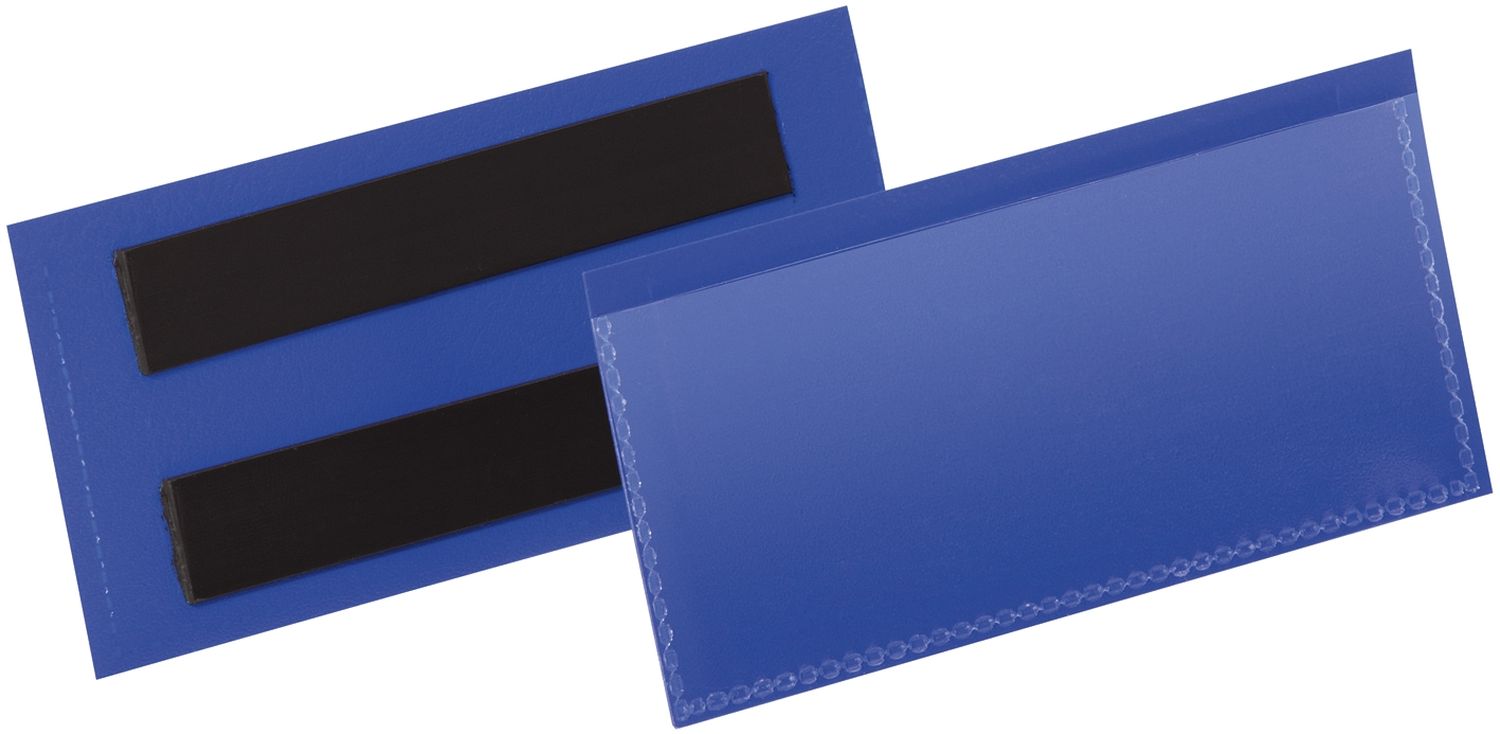 Kennzeichnungstasche - magnetisch, 100 x 38 mm, PP, dokumentenecht, dunkelblau, 50 Stück Kennzeichnungstasche - magnetisch, 100 x 38 mm, PP, dokumentenecht, dunkelblau, 50 Stück