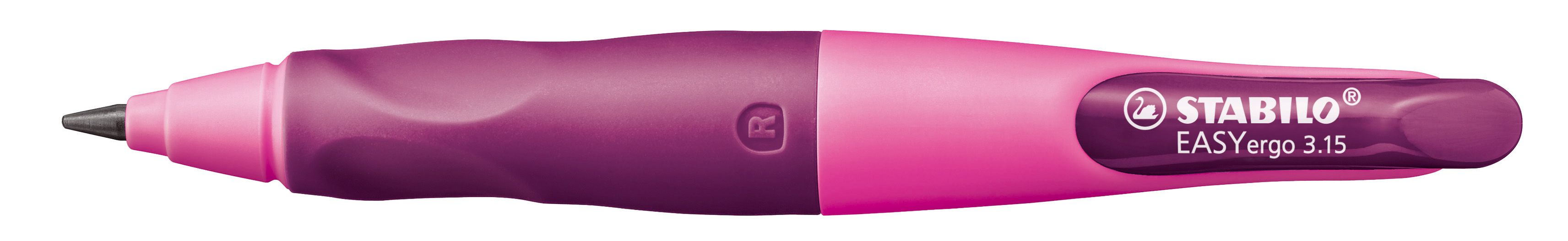 Ergonomischer Druck-Bleistift für Rechtshänder - EASYergo 3.15 in pink/lila - Einzelstift - inklusive 1 dicken Mine - Härtegrad HB & Spitzer Ergonomischer Druck-Bleistift für Rechtshänder - EASYergo 3.15 in pink/lila - Einzelstift - inklusive 1 dicken Mine - Härtegrad HB & Spitzer