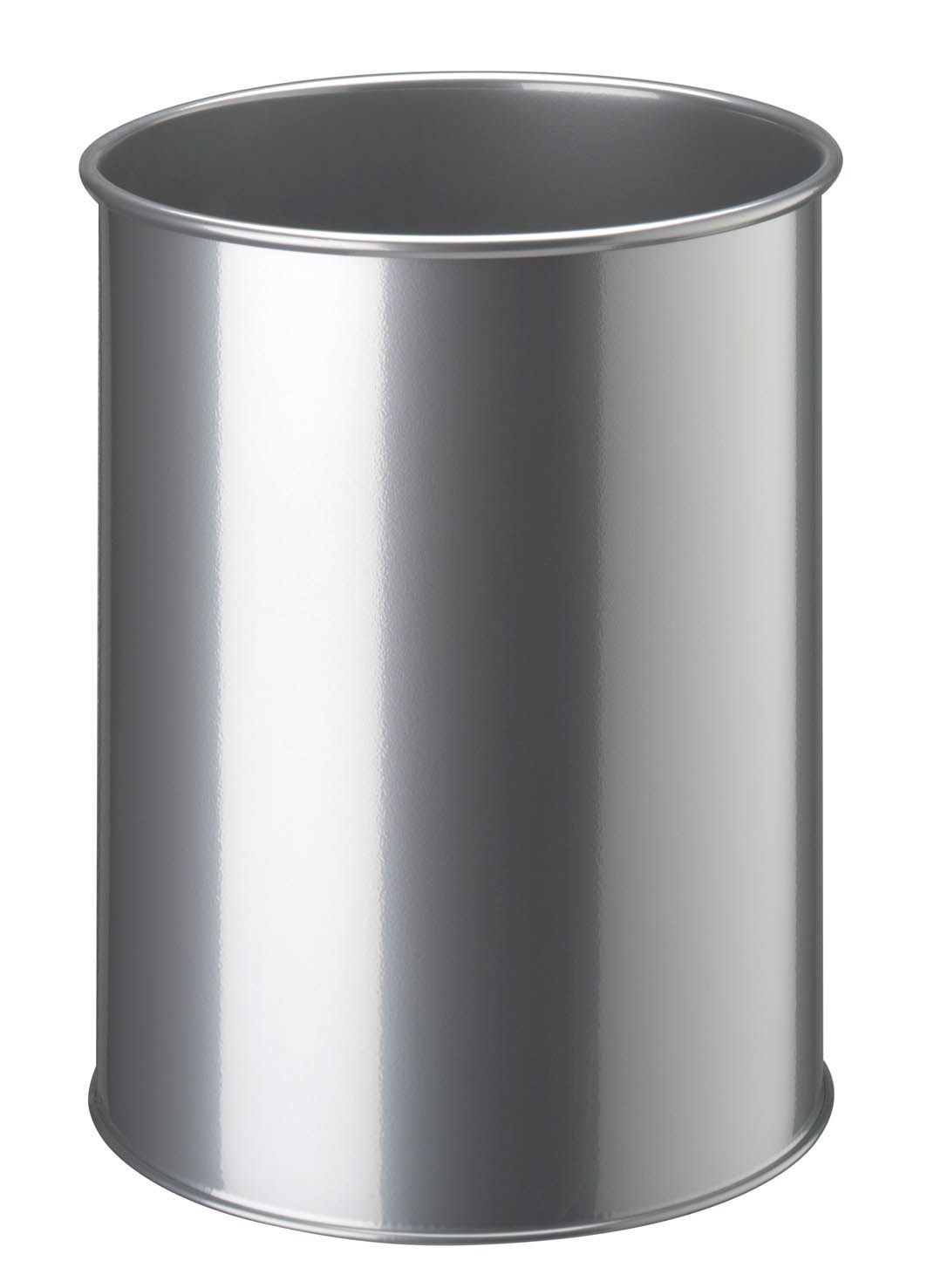 Papierkorb Metall rund 15 Liter, metallic silber Papierkorb Metall rund 15 Liter, metallic silber
