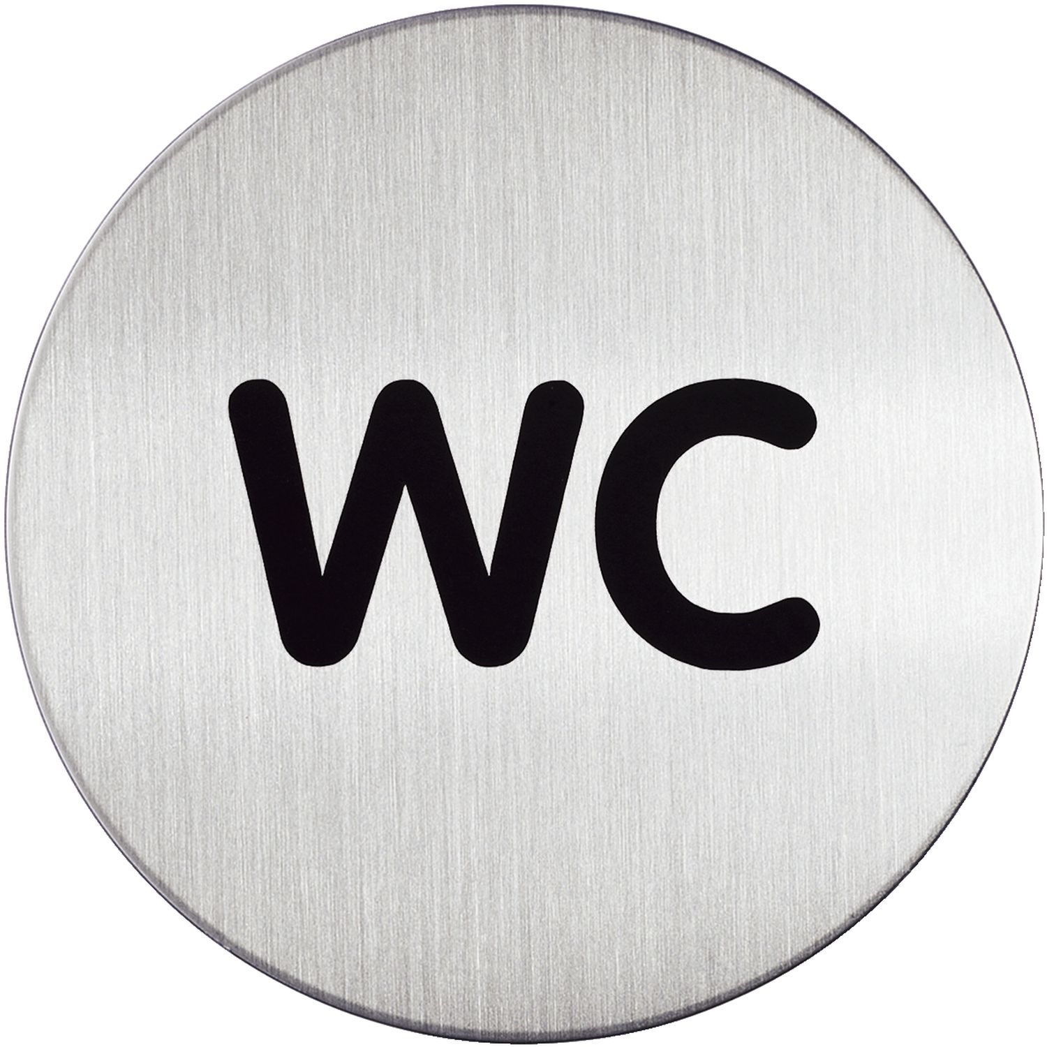 PICTO "WC", 83 mm Durchmesser, metallic silber