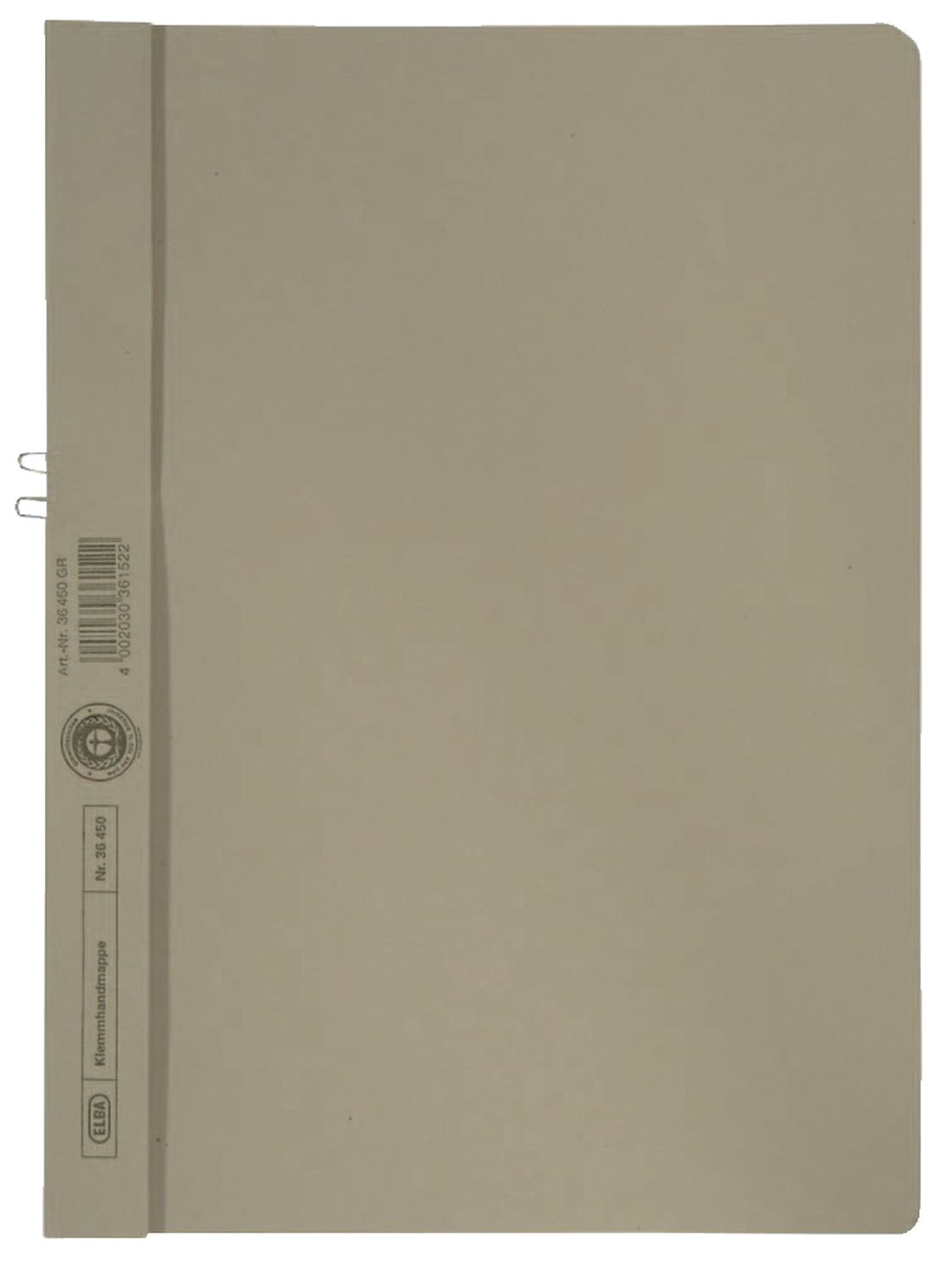 Klemmhandmappe ohne Deckel - A4, 10 Blatt, Manilakarton (RC), grau Klemmhandmappe ohne Deckel - A4, 10 Blatt, Manilakarton (RC), grau