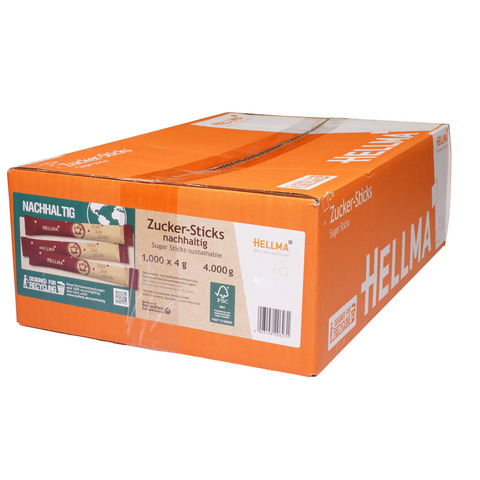 Zuckersticks Hellma 60120623, weißer Zucker, 1.000 Portionen à 4 g, 4.000 g