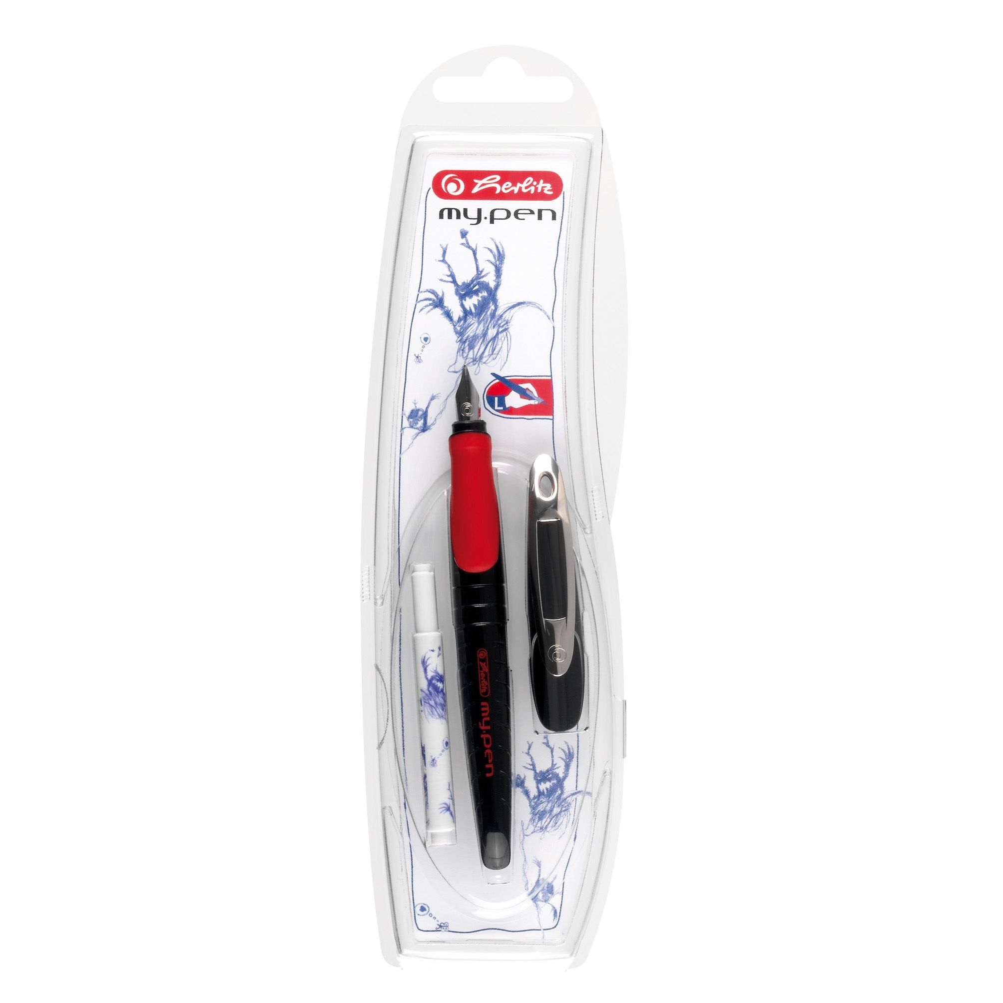 Füllhalter my.pen - L-Feder, weiß/schwarz