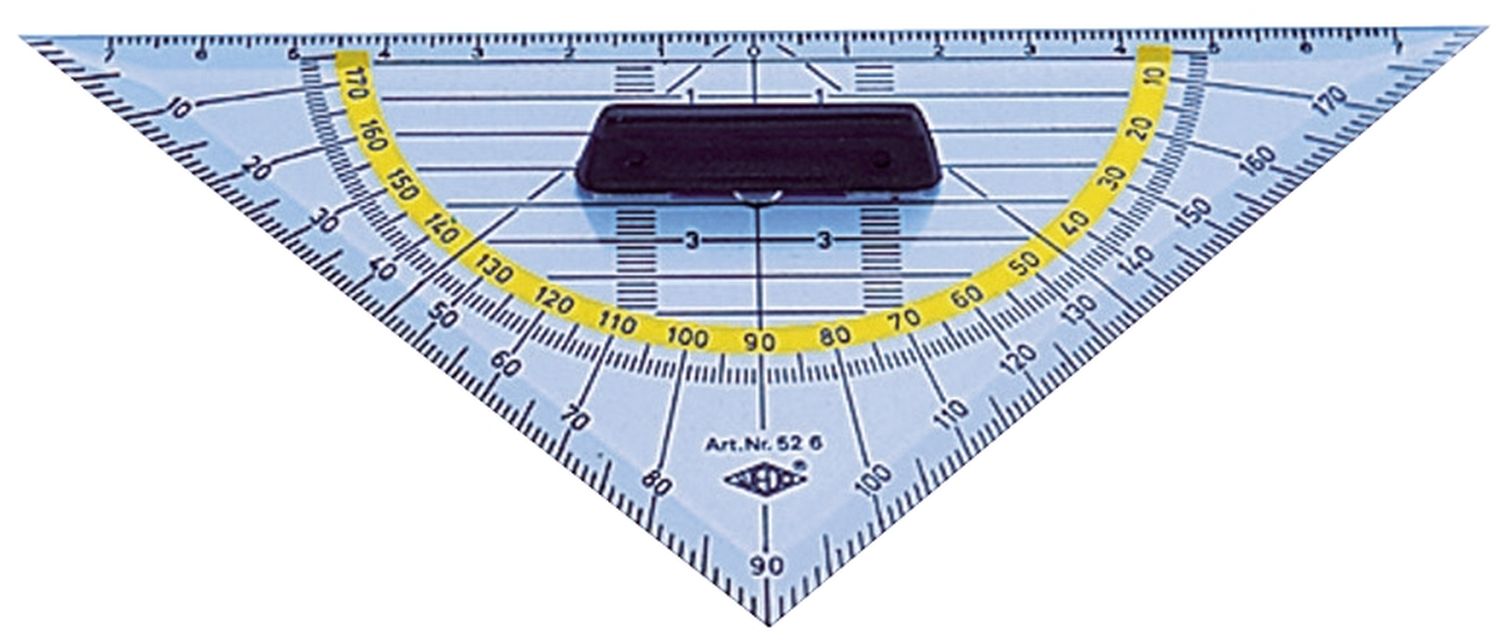 Geometrie-Dreieck mit Griff, klein 160 mm