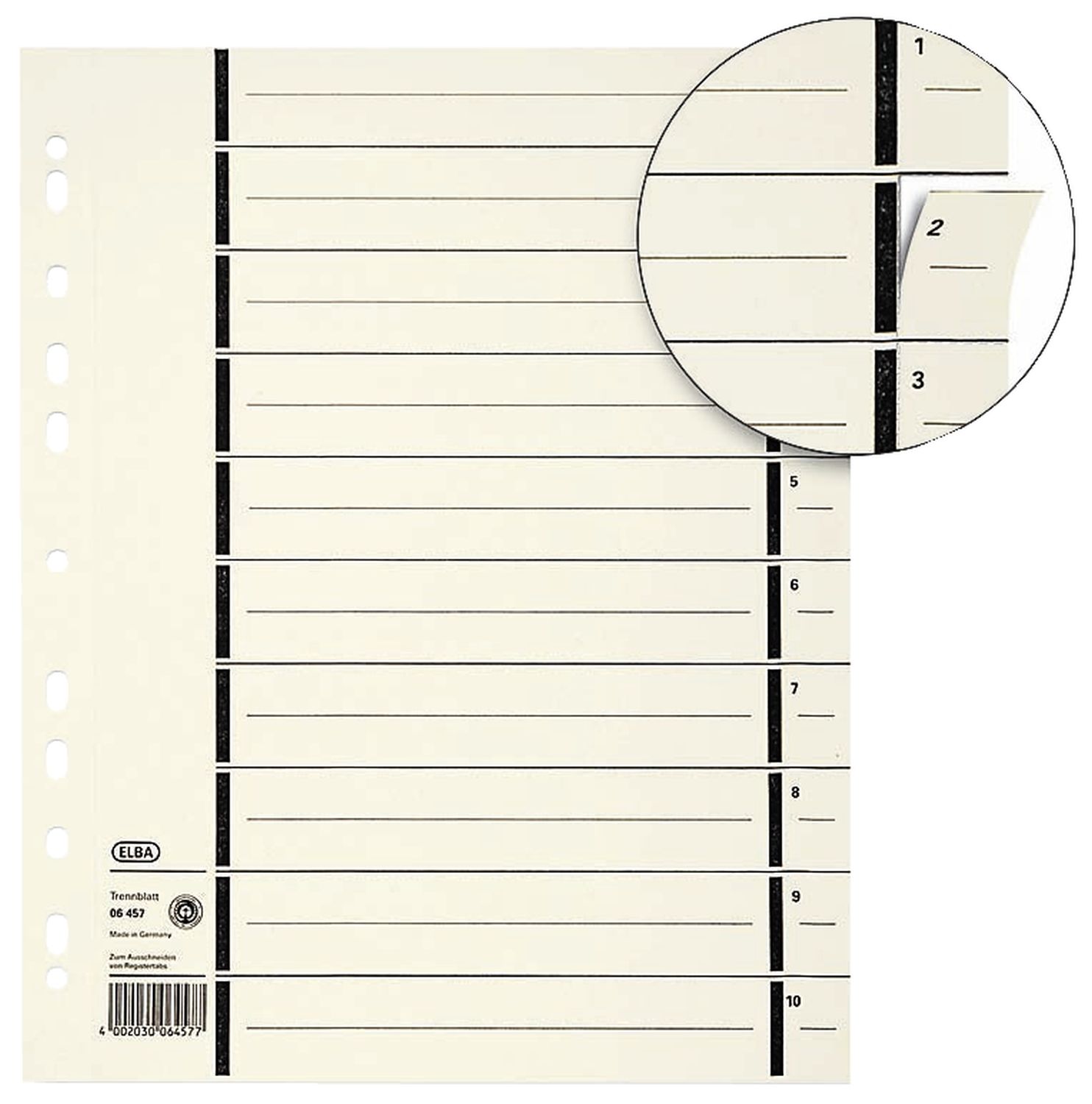 Trennblätter mit Perforation - A4 Überbreite, chamois, 100 Stück Trennblätter mit Perforation - A4 Überbreite, chamois, 100 Stück