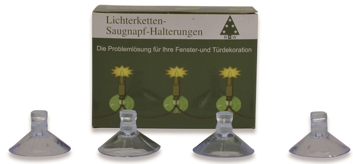Weihnachtsschmuck Saugnäpfe für Lichterketten - 20 Stück, klar Weihnachtsschmuck Saugnäpfe für Lichterketten - 20 Stück, klar