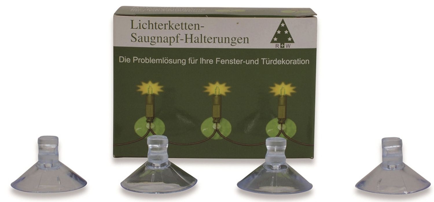 Weihnachtsschmuck Saugnäpfe für Lichterketten - 20 Stück, klar