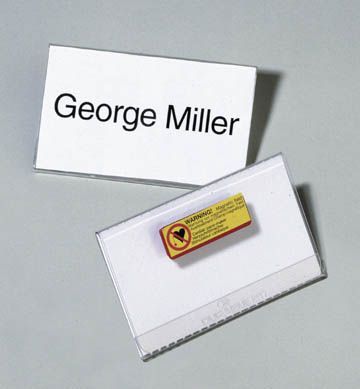Namensschild mit Doppelmagnet - 90 x 54 mm, 25 Stück Namensschild mit Doppelmagnet - 90 x 54 mm, 25 Stück