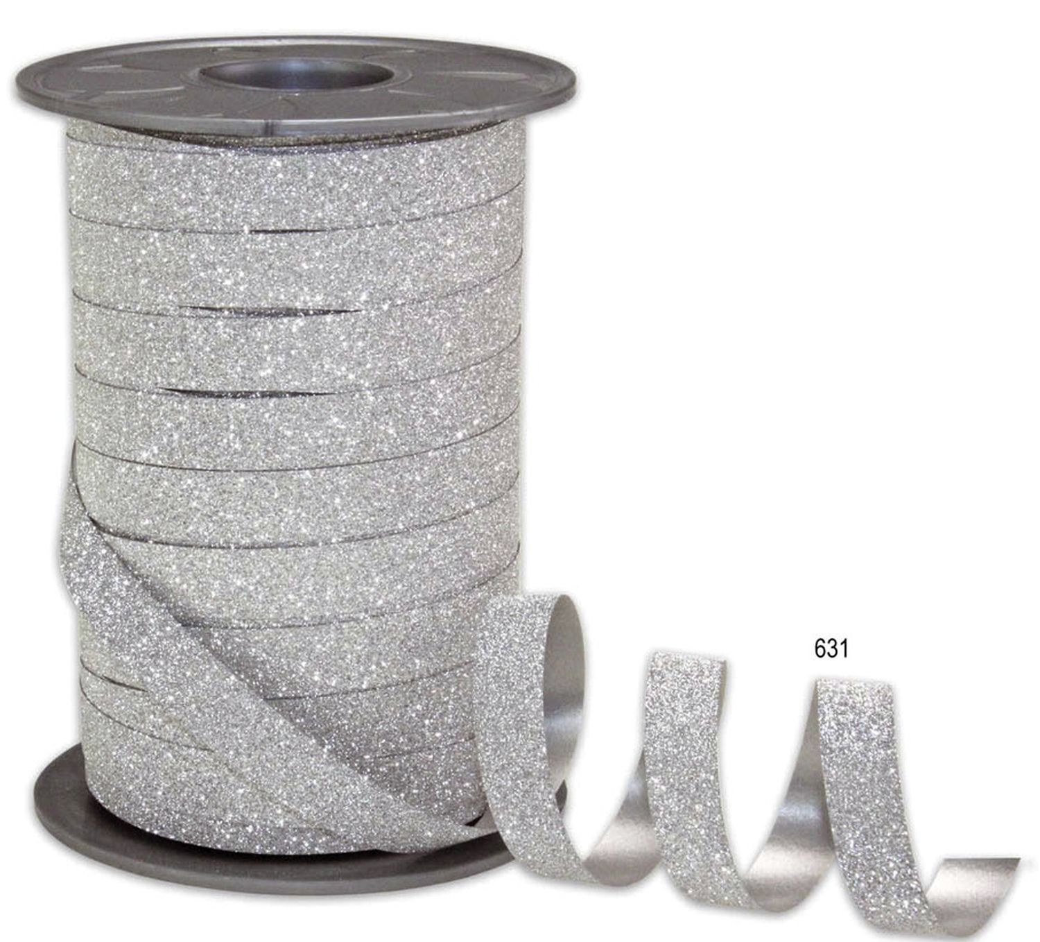 Ringelband - 10 mm x 100 m, Glitter silber
