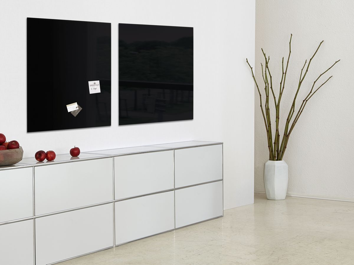 Glas-Magnetboard Artverum - schwarz, 100 x 100 cm Glas-Magnetboard Artverum - schwarz, 100 x 100 cm