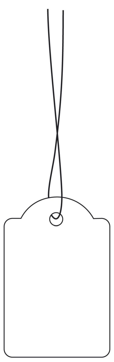 6925 Hängeetiketten - 25x38 mm, mit weißem Faden, 1000 Stück 6925 Hängeetiketten - 25x38 mm, mit weißem Faden, 1000 Stück