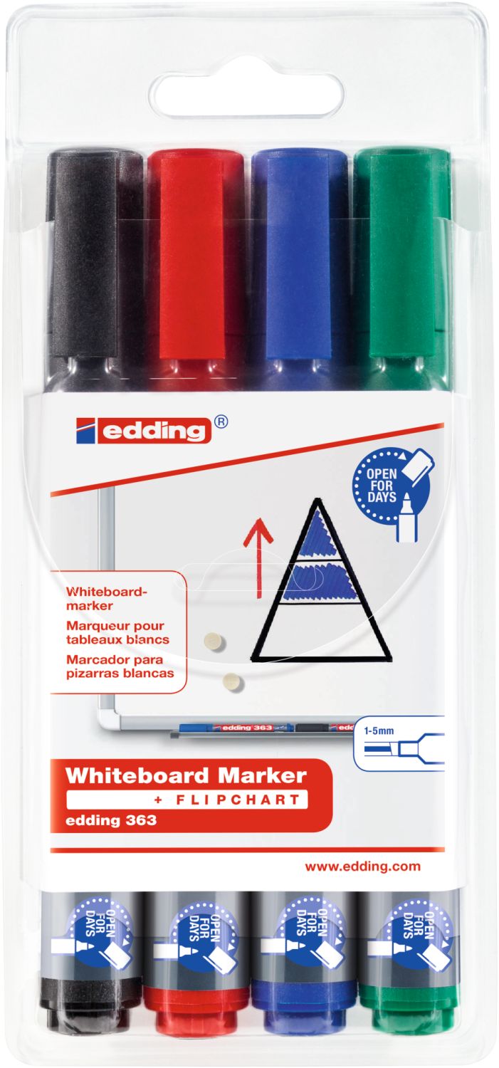 363 Boardmarker - nachfüllbar, 1 - 5 mm, 4er sortiert 363 Boardmarker - nachfüllbar, 1 - 5 mm, 4er sortiert
