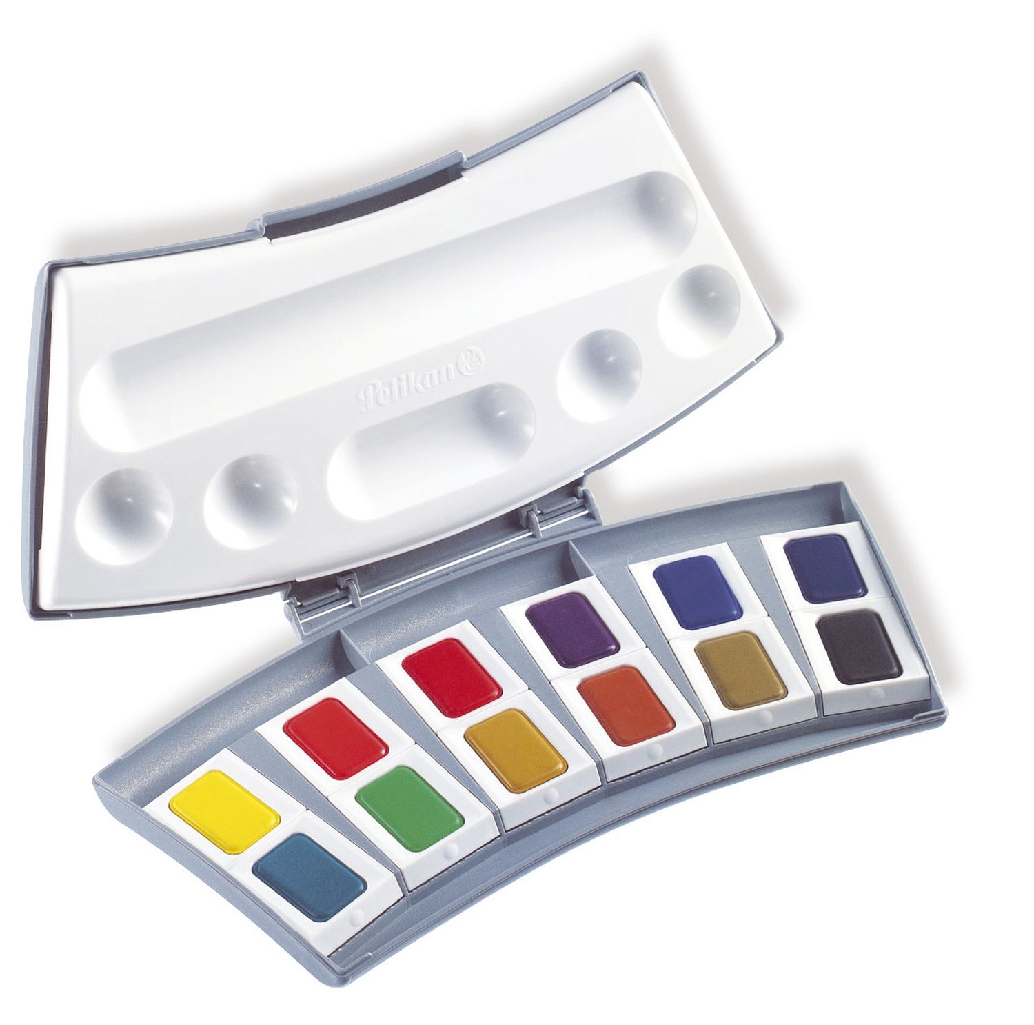 Aquarell-Malkasten 725D/12, Kunststoffkasten mit 12 Farben Aquarell-Malkasten 725D/12, Kunststoffkasten mit 12 Farben